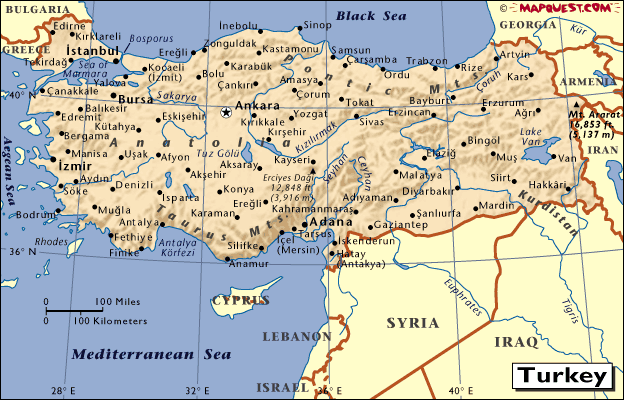 mapa - Turecká republika mapa - Turecká republika
