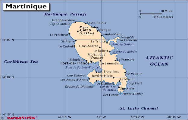 mapa - Departement Martinik
